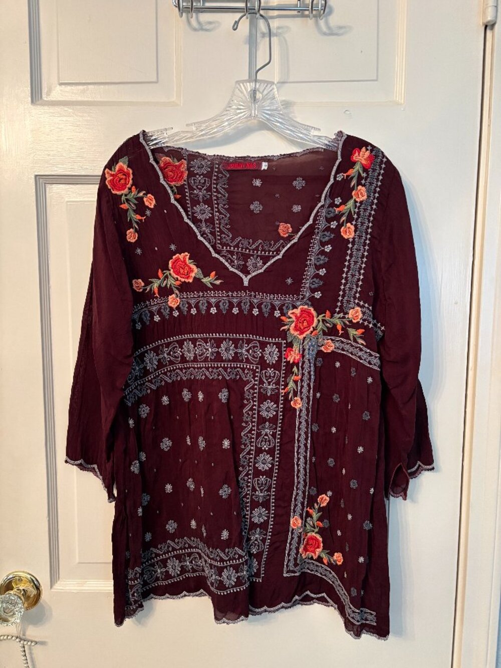 Johnny Was embroidered cotton top